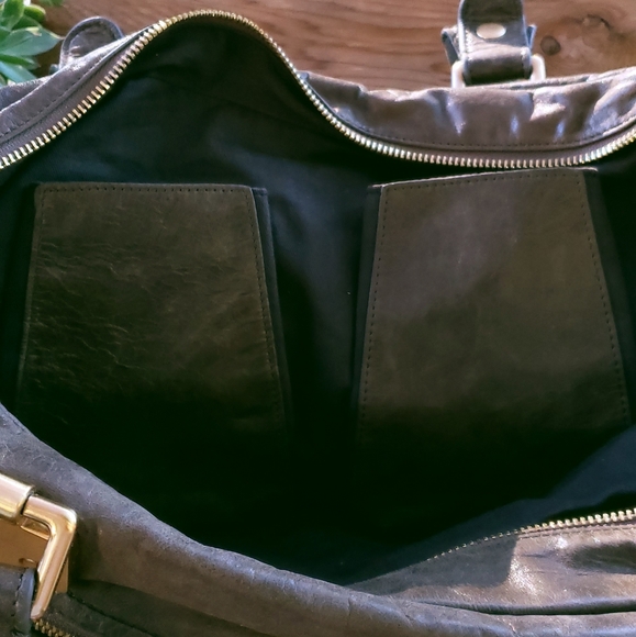 Treesje Army Green Leather Shoulder Bag - Picture 7 of 12